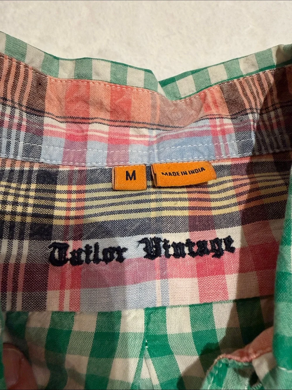 Men's Green Gingham Button-Down Shirt